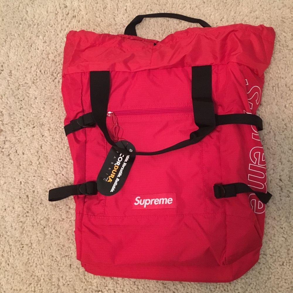Supreme Red Tote Backpack 🎒